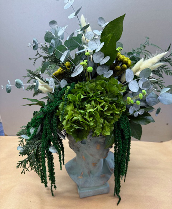 Busto Verde Flor Preservada